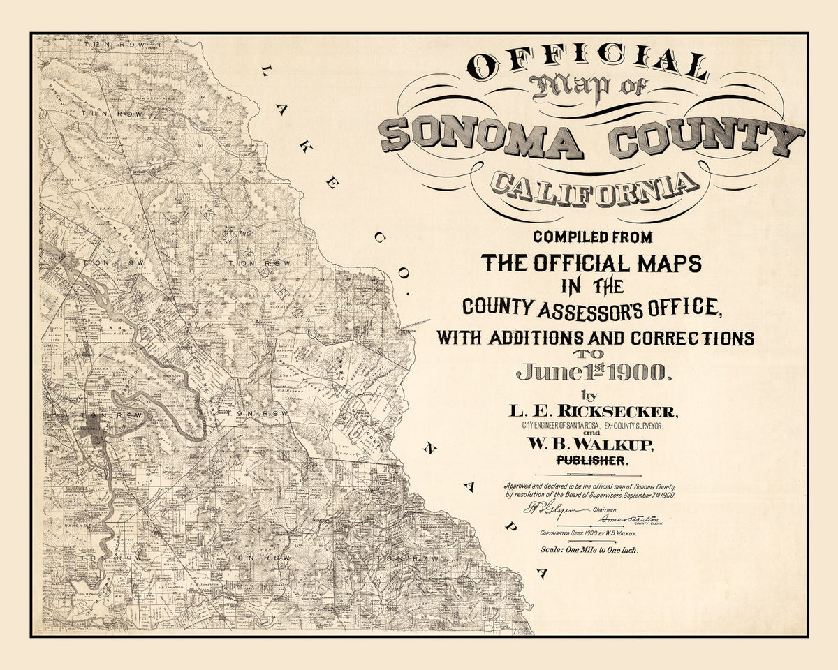Preview of Vintage Map of Sonoma County, California 1900