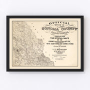 Sonoma County Vintage Map 1900