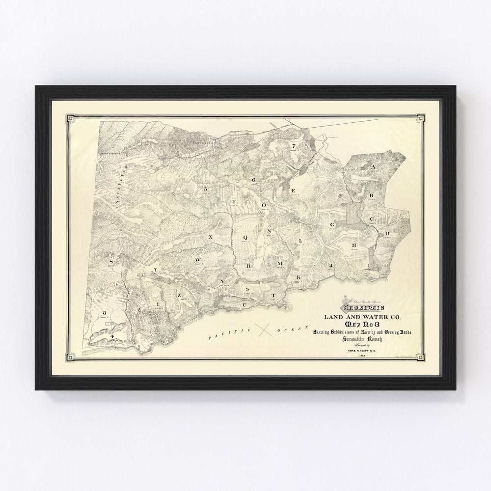 Mount Tamalpais Vintage Map 1892