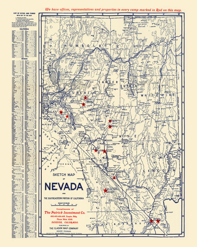 Size comparison using Vintage Map of Nevada 1906