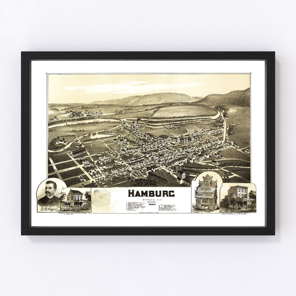 Hamburg Vintage Map 1889