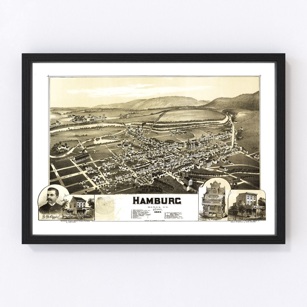 Hamburg Vintage Map 1889