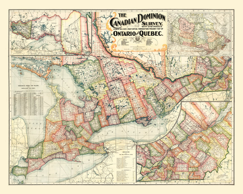 Size comparison using Vintage Map of Ontario, 1899