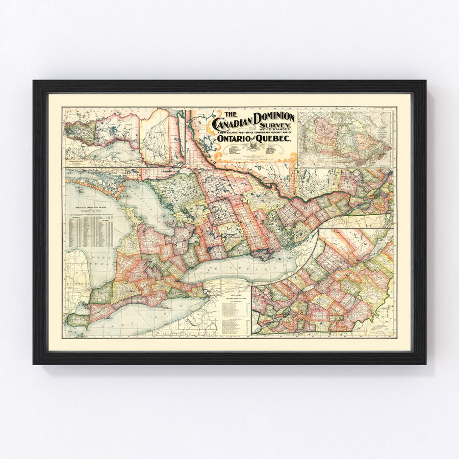 Vintage Map of Ontario, 1899