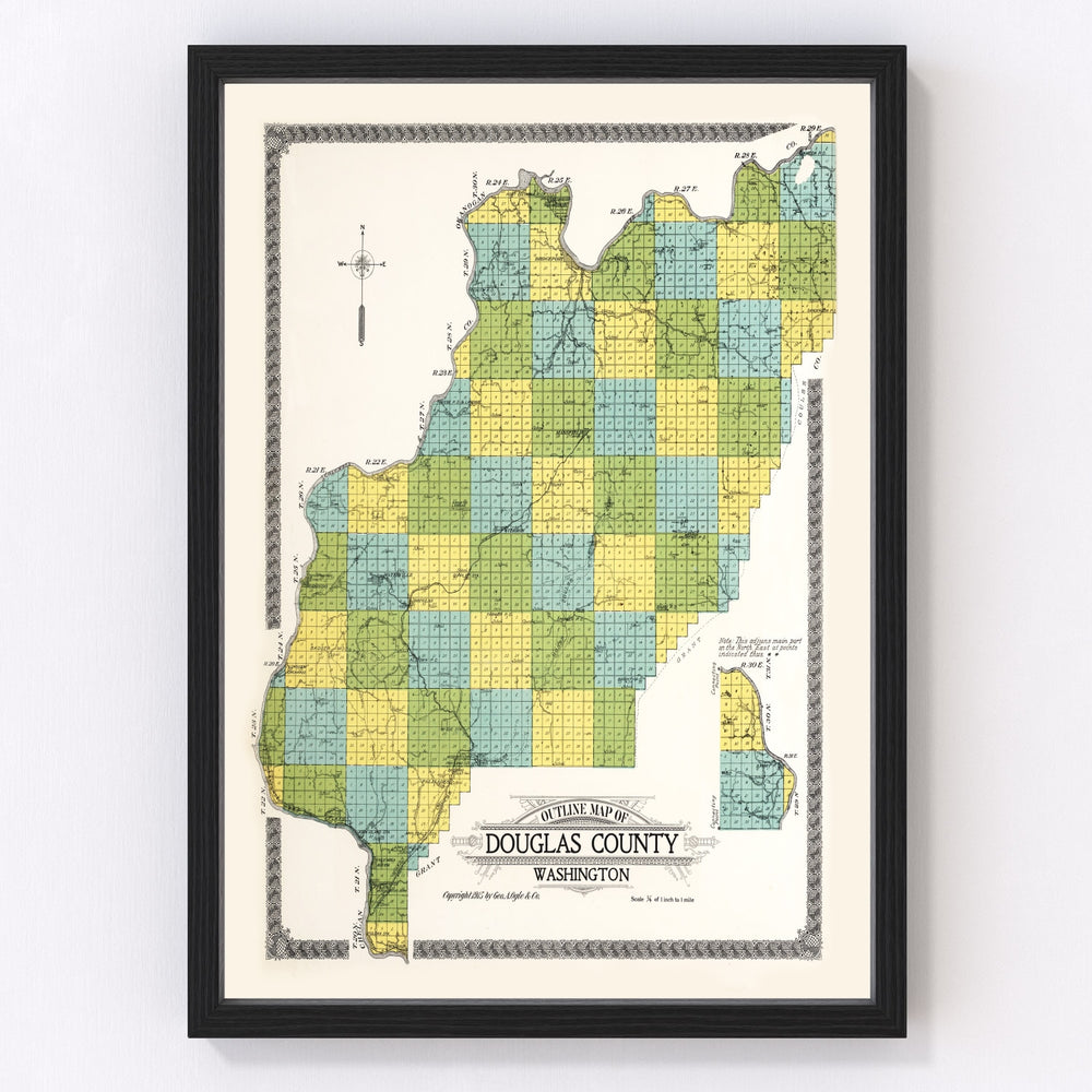 Douglas County Vintage Map 1915