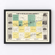 Red Willow County Vintage Map 1890
