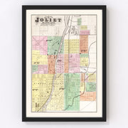 Will County Vintage Map 1873