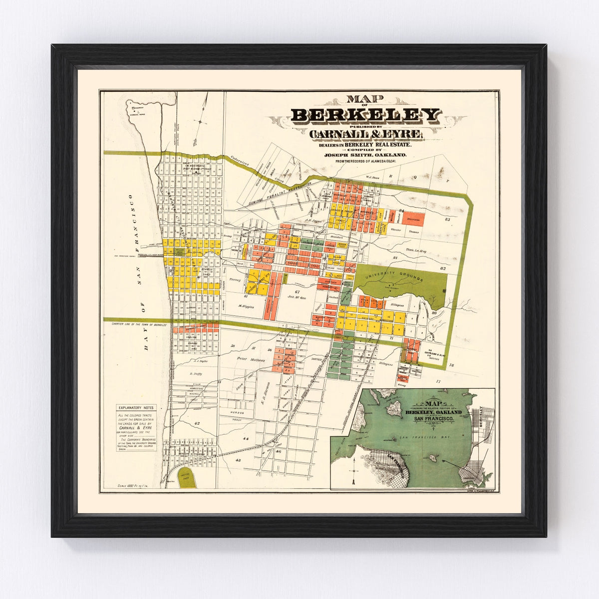 Berkeley Vintage Map 1880