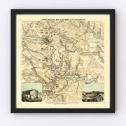 Virginia Vintage Map 1864