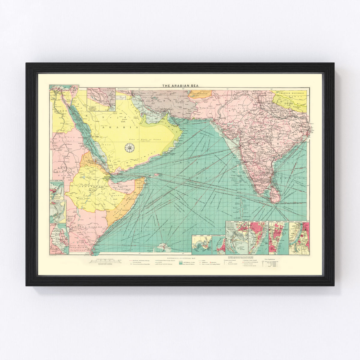 Arabian Sea Vintage Map 1922