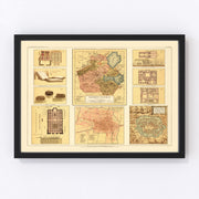 Mexico City Vintage Map 1886
