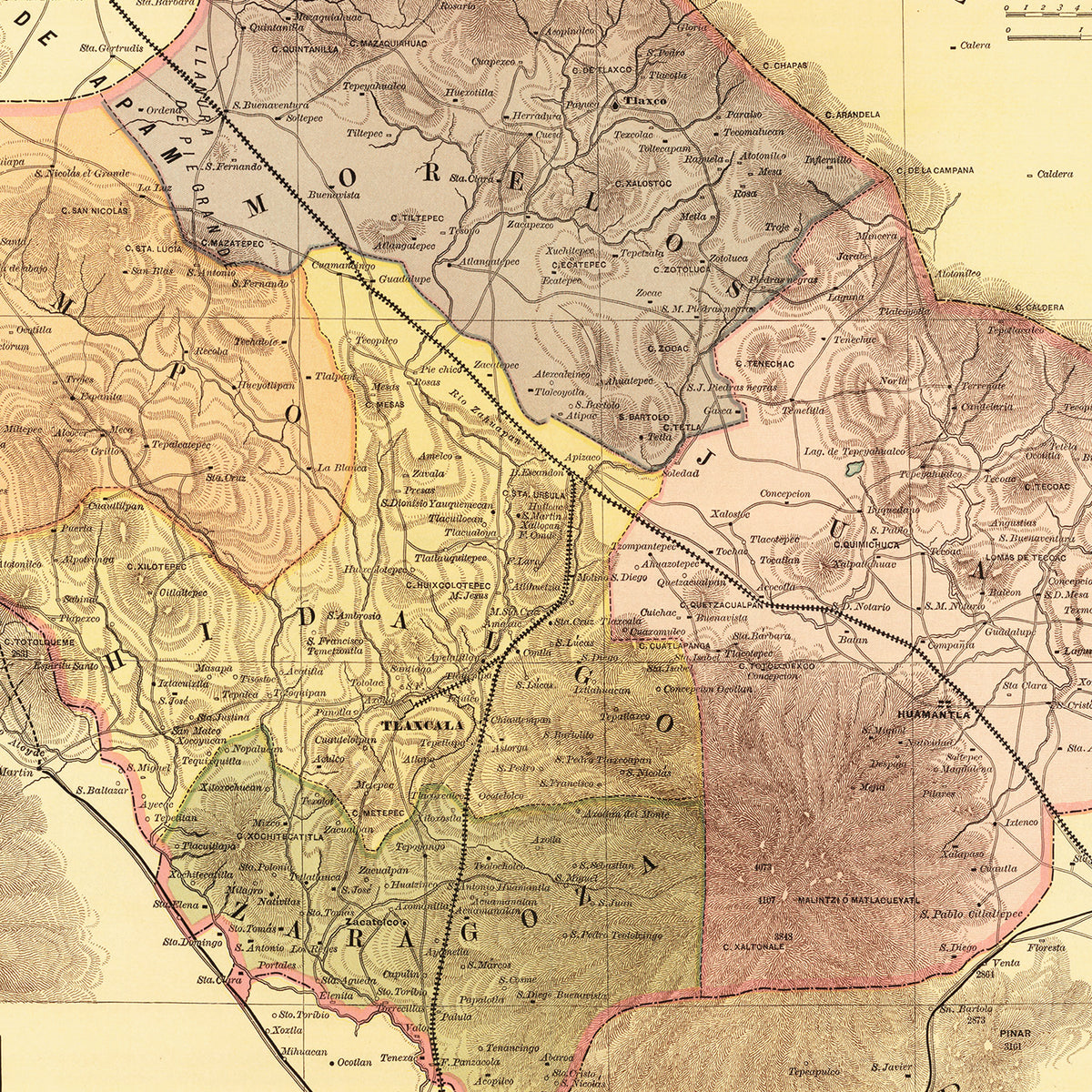 Restored historic details from the 1886 region map of County
