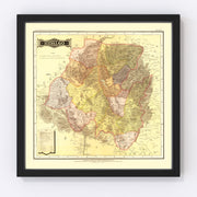 Hidalgo Mexico Vintage Map 1886