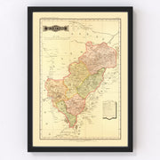 Queretaro Mexico Vintage Map 1886