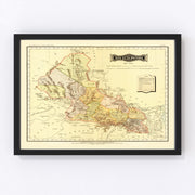 San Luis Potosi Mexico Vintage Map 1886
