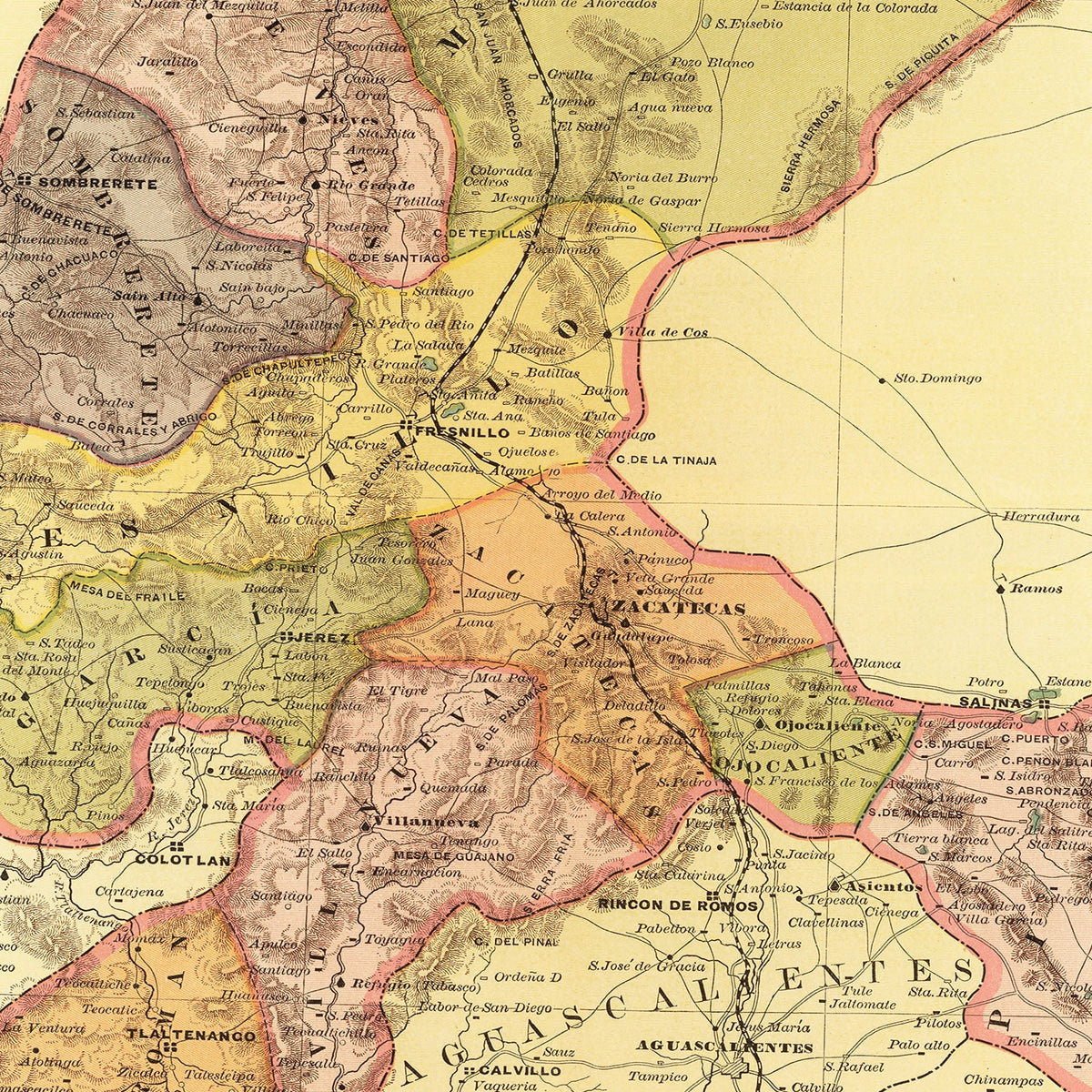 Restored historic details from the 1886 region map of County