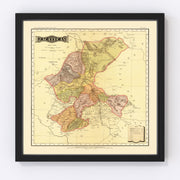Zacatecas Mexico Vintage Map 1886