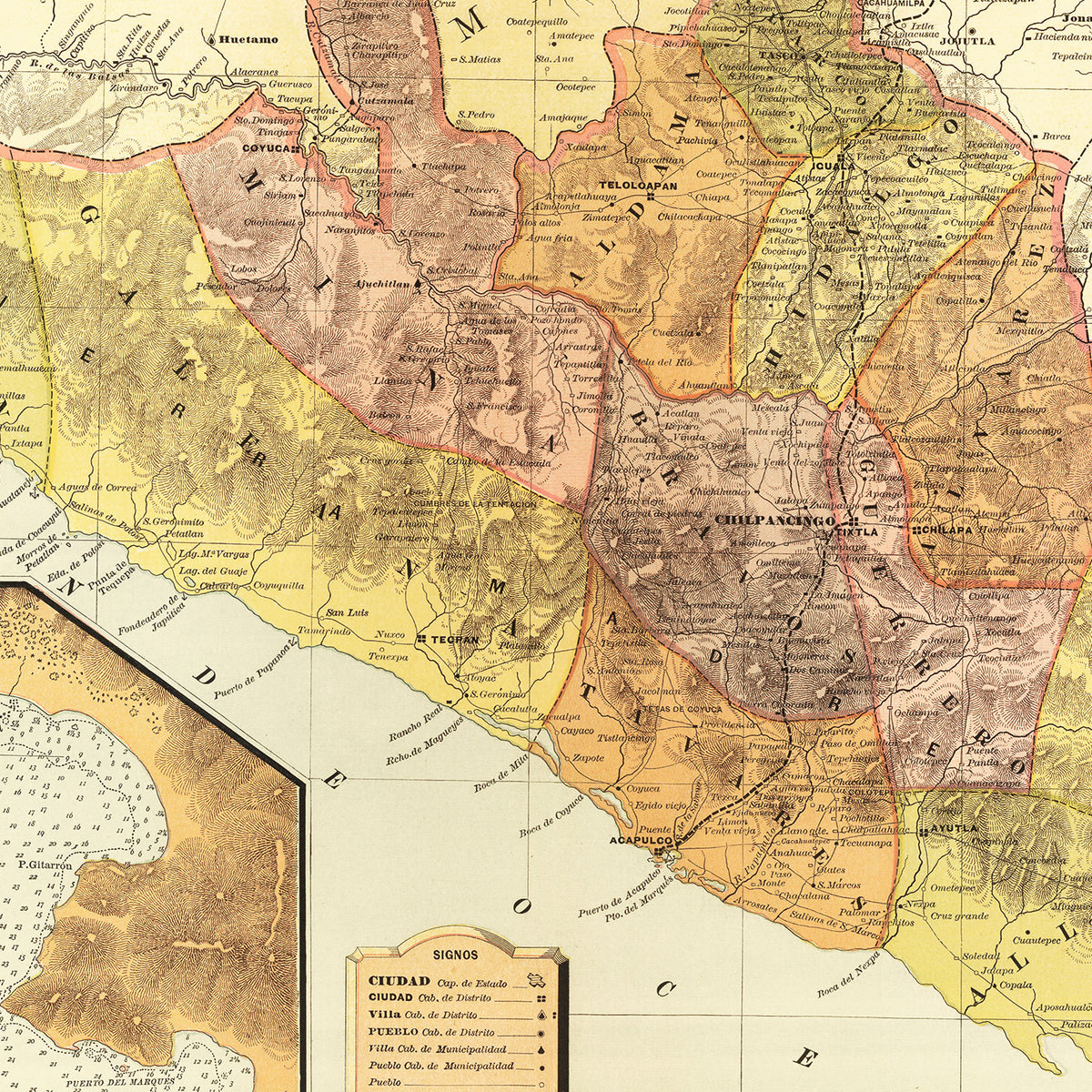 Restored historic details from the 1886 region map of County
