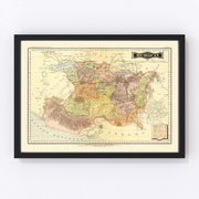 Michoacan Mexico Vintage Map 1886