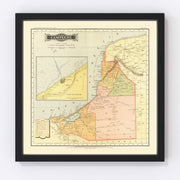 Campeche Mexico Vintage Map 1886