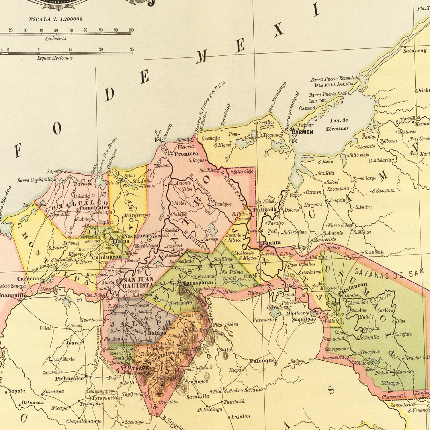 Restored historic details from the 1886 region map of County