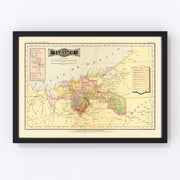 Tabasco Mexico Vintage Map 1886