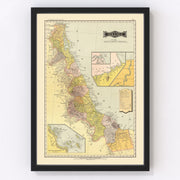 Veracruz Mexico Vintage Map 1886