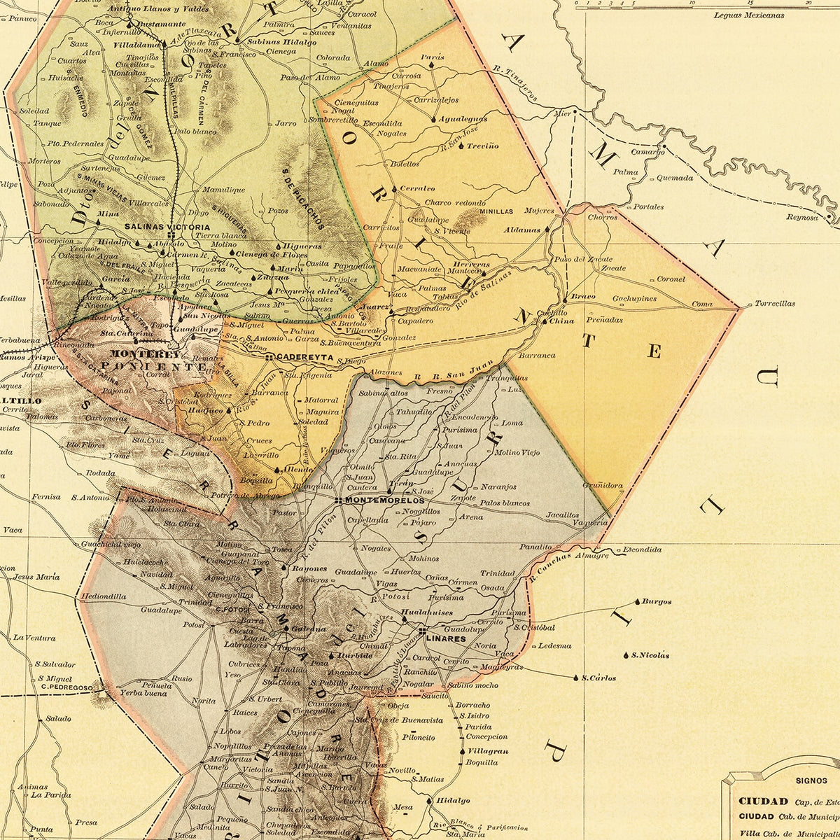 Restored historic details from the 1886 region map of County