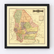 Chihuahua Mexico Vintage Map 1886