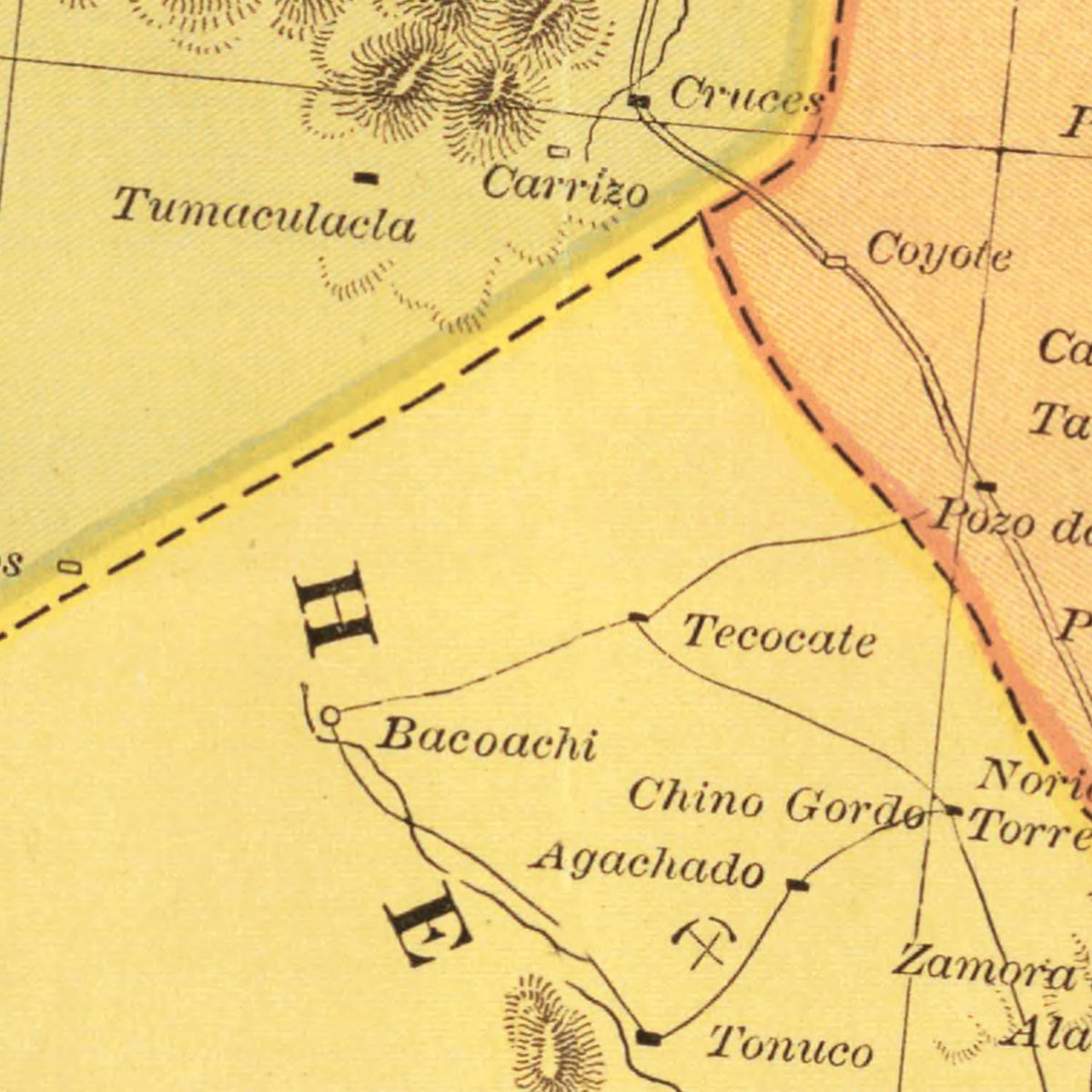 Restored historic details from the 1886 region map of County