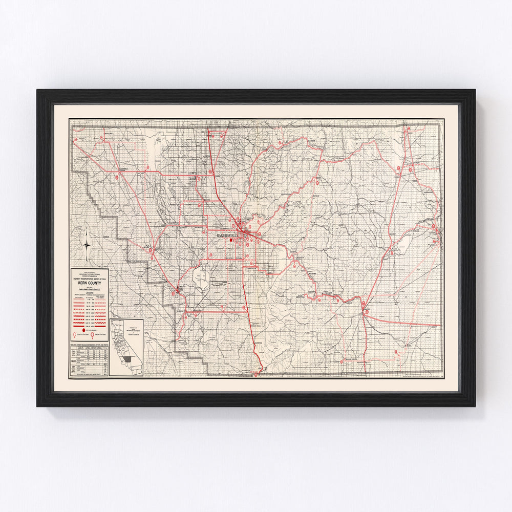 Kern County Vintage Map 1935