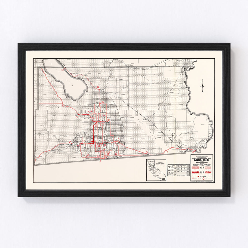 Imperial County Vintage Map 1935