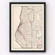 Humboldt County Vintage Map 1935