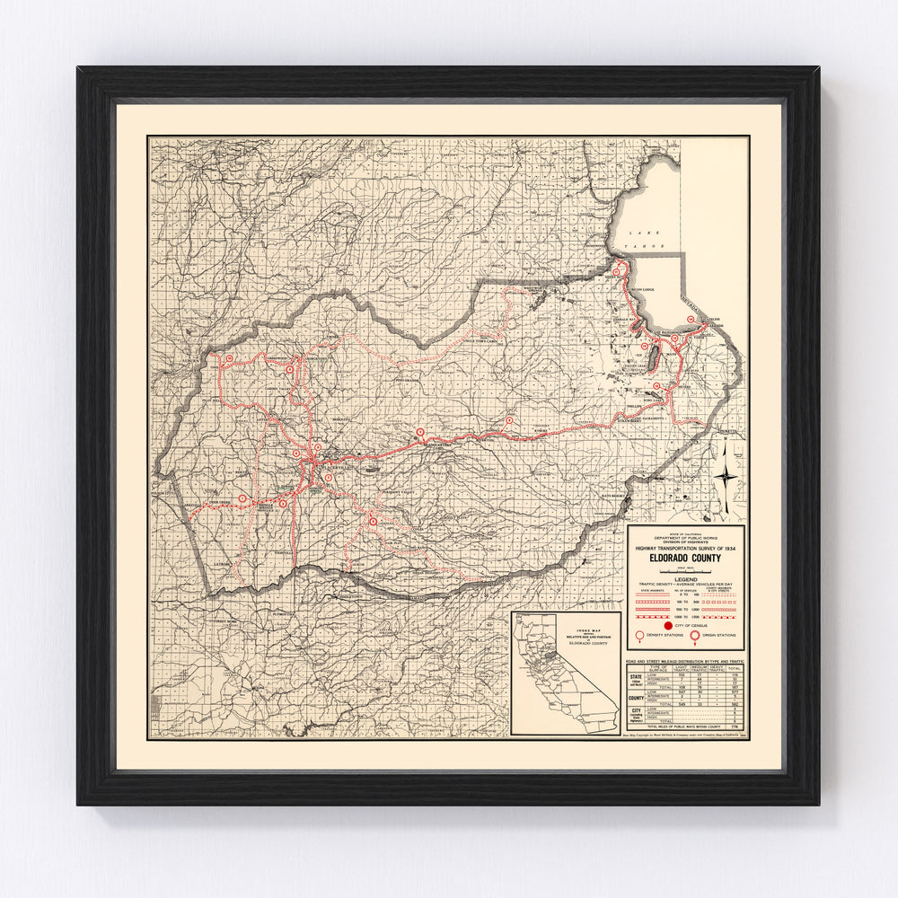 Eldorado County Vintage Map 1935