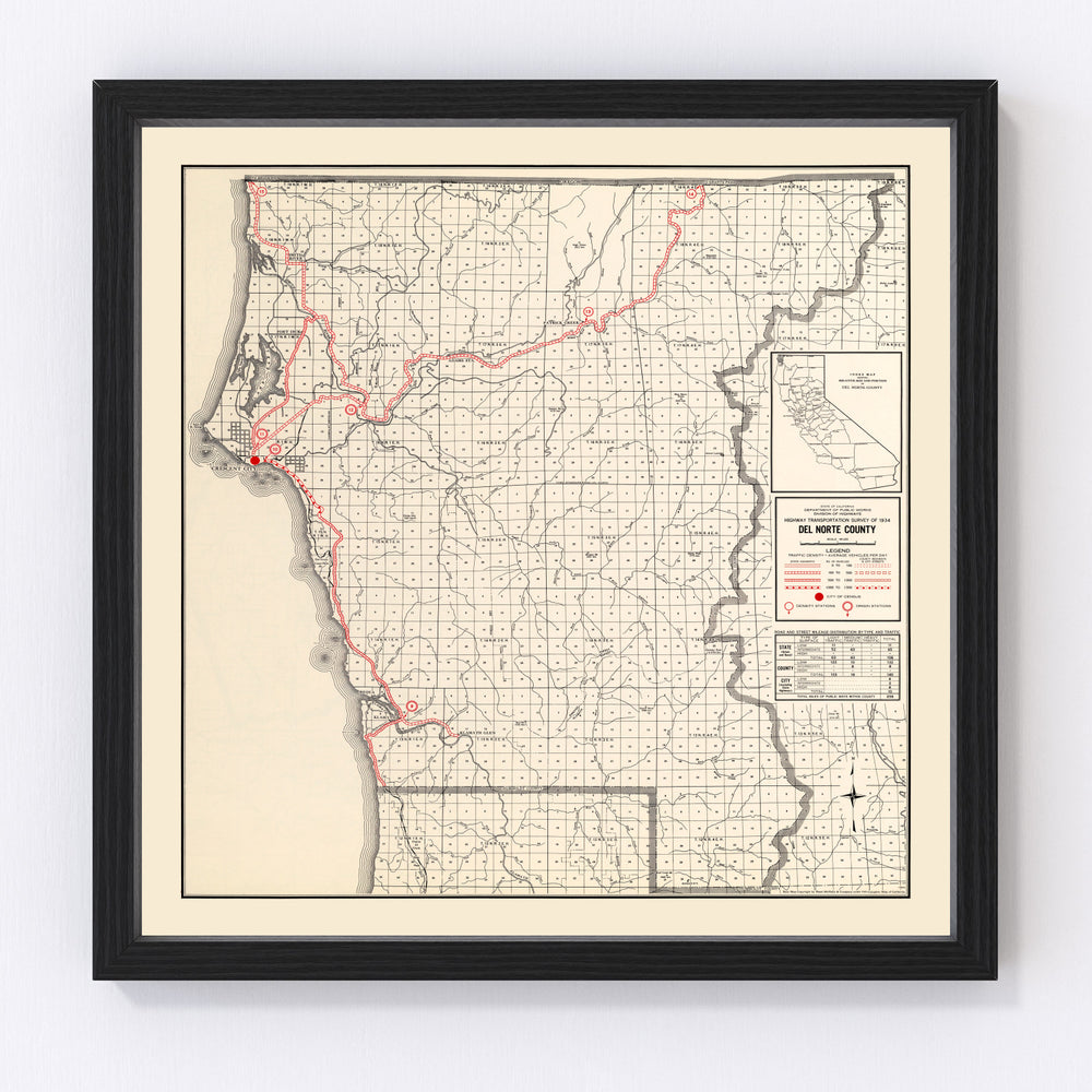 Del Norte County Vintage Map 1935