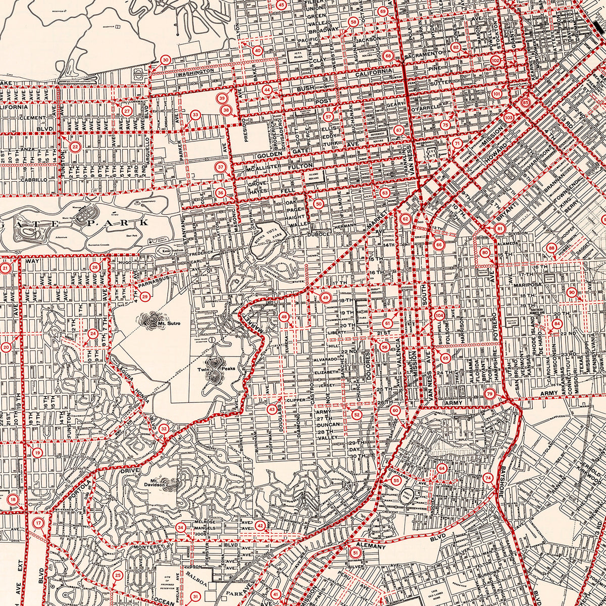 Restored historic details from the 1935 county map of San Francisco County, California