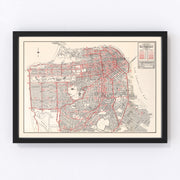 San Francisco County Vintage Map 1935