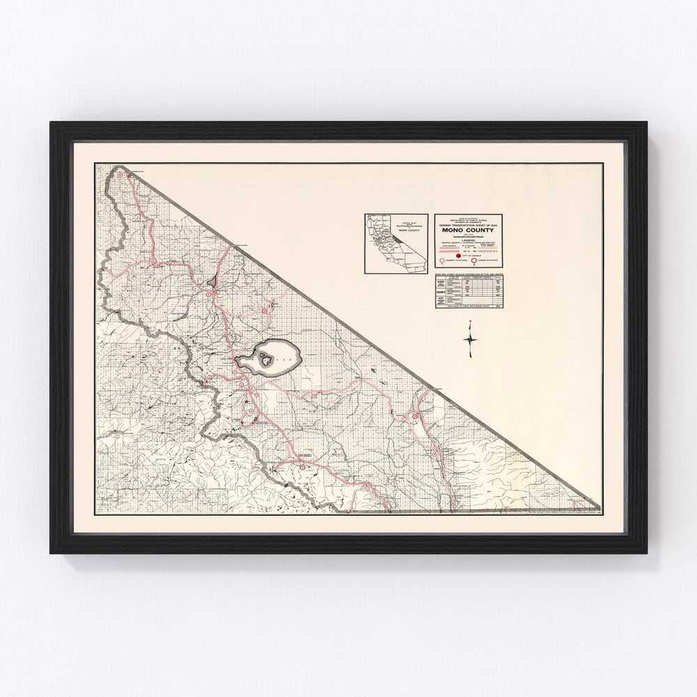 Mono County Vintage Map 1935