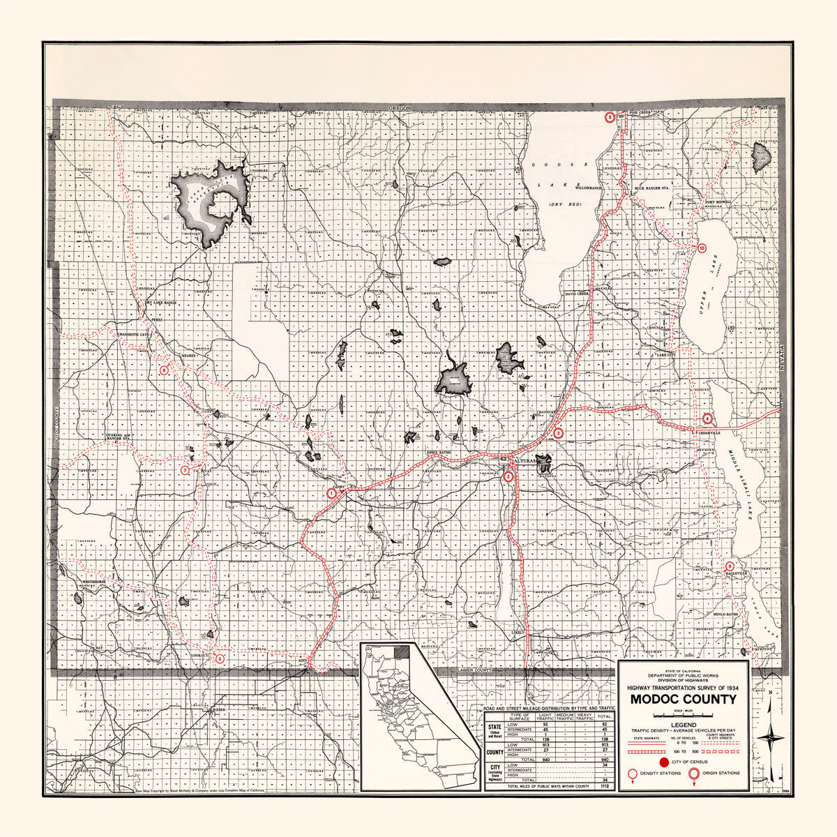 Preview of Vintage Map of Modoc County, California 1935