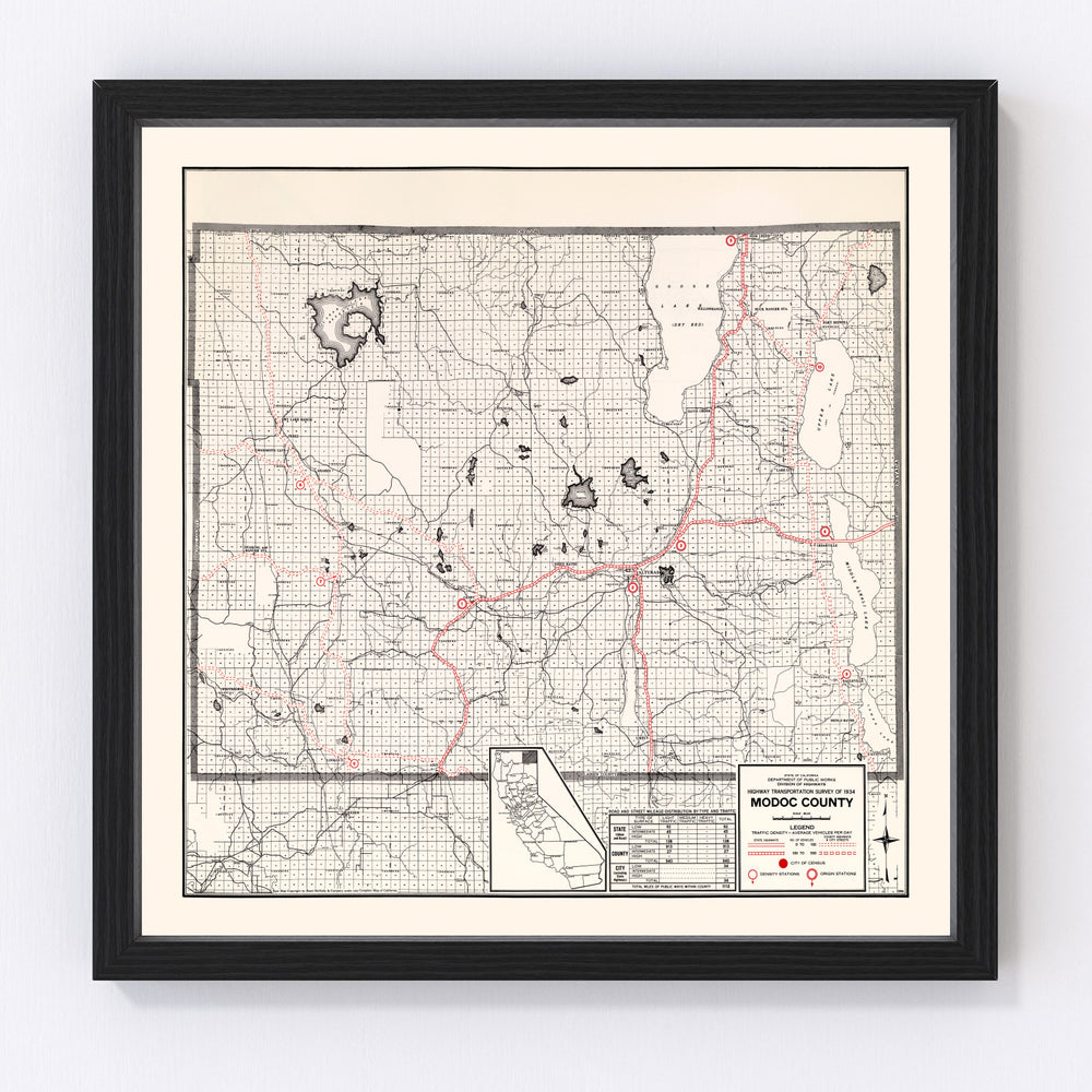 Modoc County Vintage Map 1935
