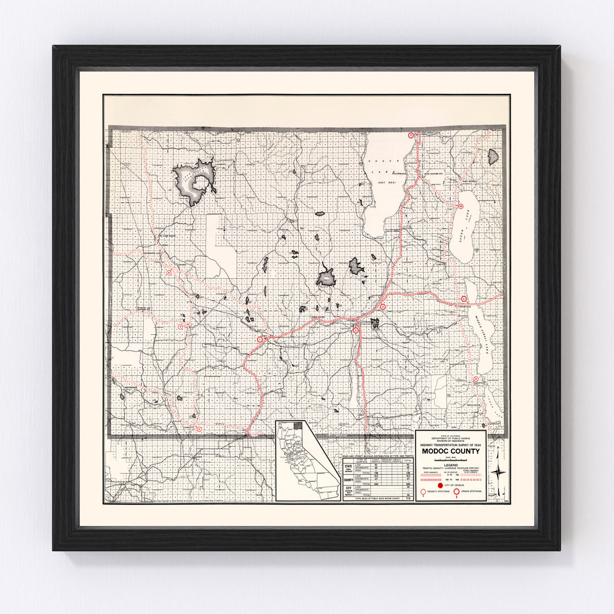Modoc County Vintage Map 1935