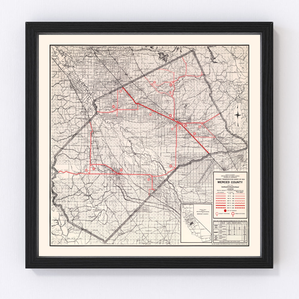 Merced County Vintage Map 1935