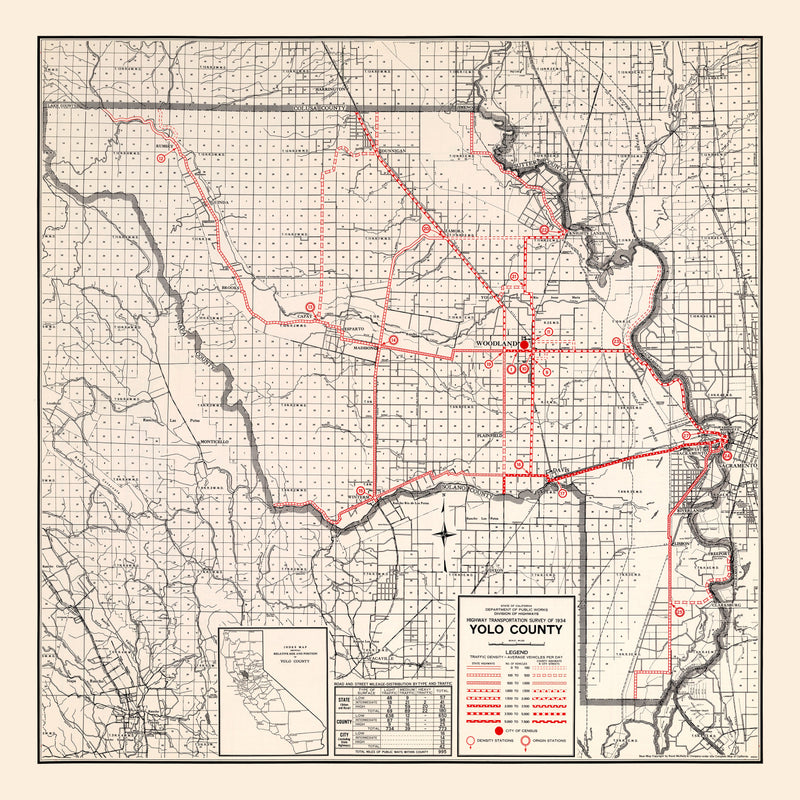 Size comparison using Vintage Map of Yolo County, California 1935