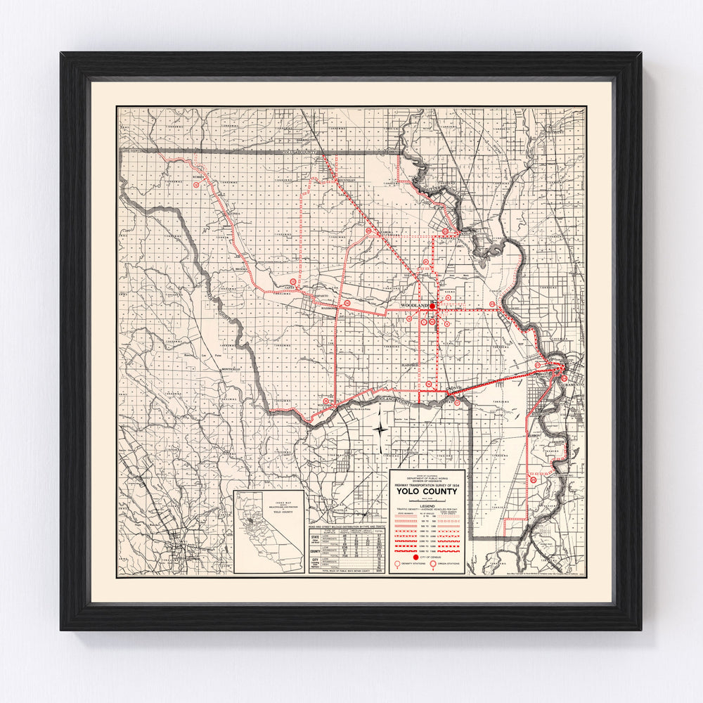 Yolo County Vintage Map 1935