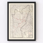 Trinity County Vintage Map 1935