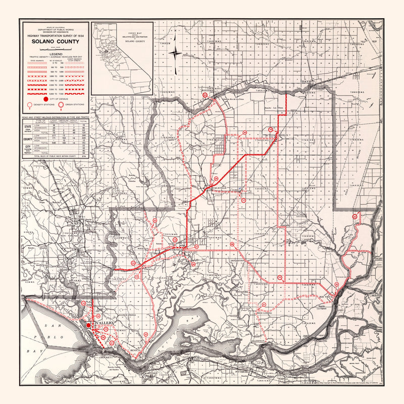 Size comparison using Vintage Map of Solano County, California 1935