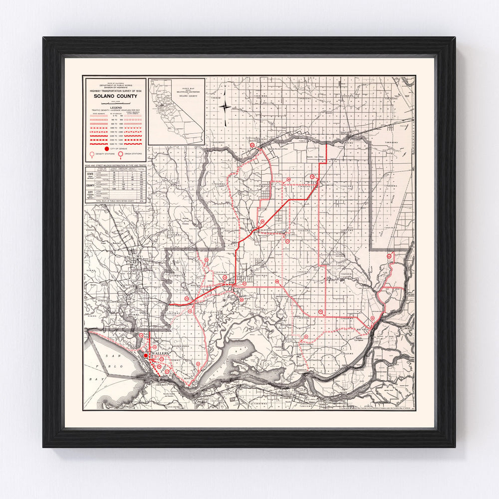 Solano County Vintage Map 1935