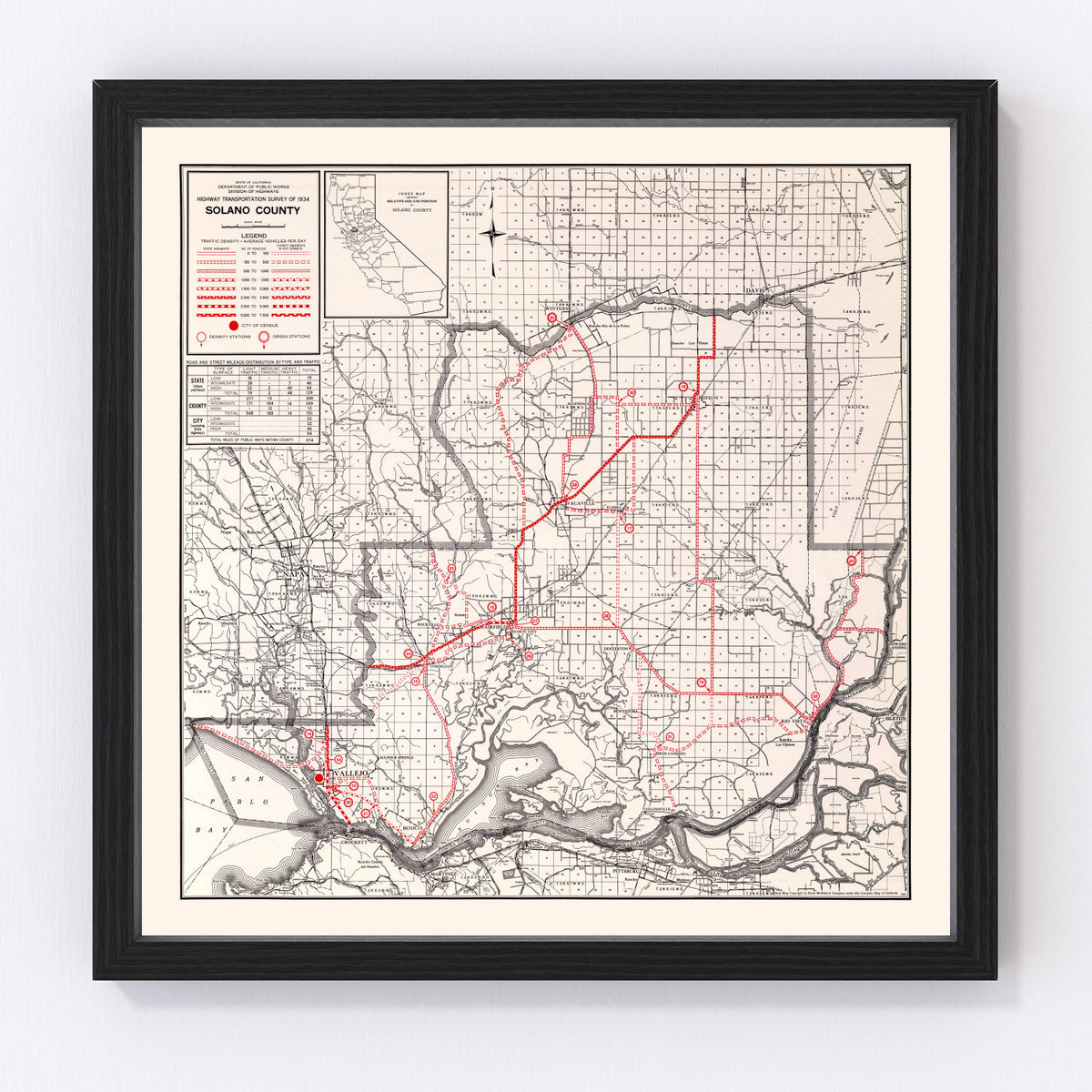 Solano County Vintage Map 1935