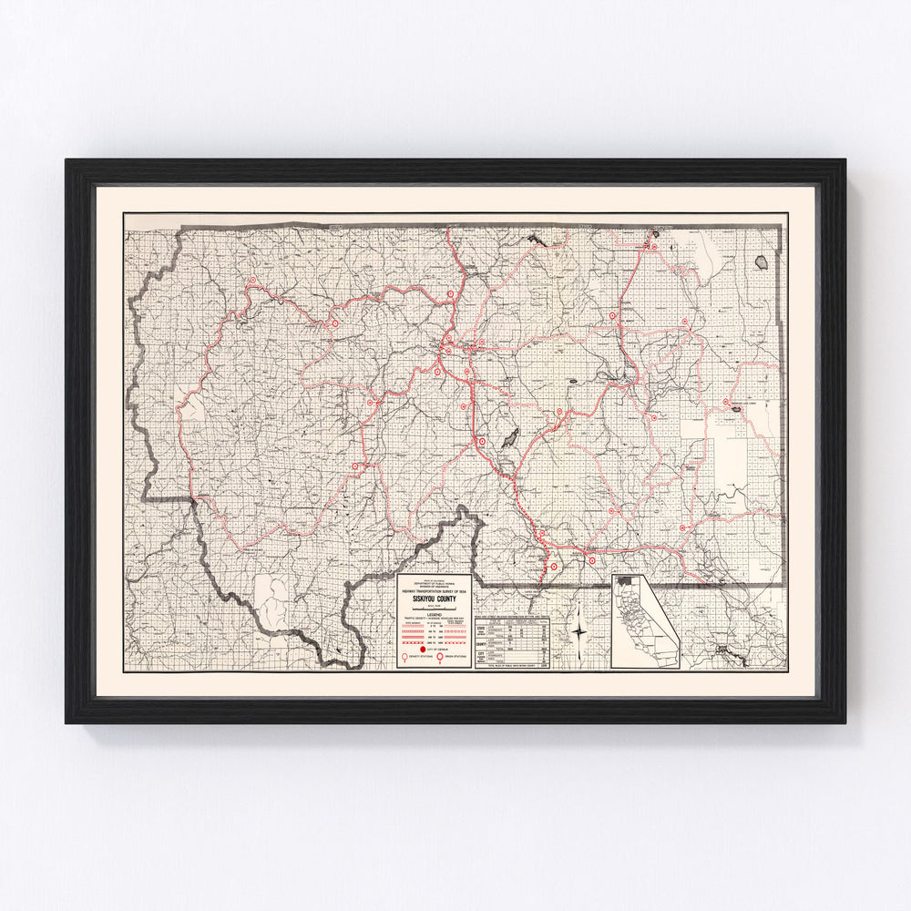 Siskiyou County Vintage Map 1935