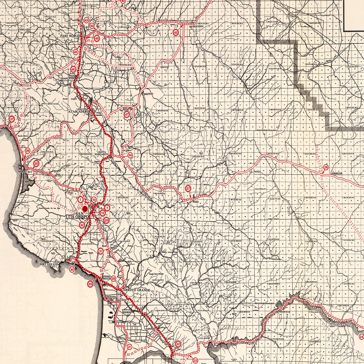 Vintage San Luis Obispo California Maps
